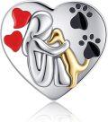 wholesale 925 Sterling Silver Dog Charm Jewelry - 1.2x1.2cm Pet Memorial Pendant Gift for Dog Lovers, Women, Wife, Mom - Hypoallergenic Nickel-Free-0-0