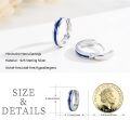 wholesale 925 Sterling Silver Blue Opal Inlay Huggie Hoop Earrings for Men & Women-0-5