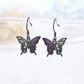 wholesale 925 Sterling Silver & Red Opal Butterfly Dangle Earrings 12mm Hypoallergenic Gift-0-2