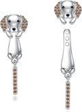 wholesale 925 Sterling Silver Dachshund Drop Earrings for Women Girls Animal  Set-0-0