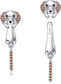 wholesale 925 Sterling Silver Dachshund Drop Earrings for Women Girls Animal  Set-Dog