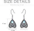 wholesale 925 Sterling Silver Triangle Moonstone Evil Eye Hamsa Drop Dangle Hook Earrings for Women-0-3
