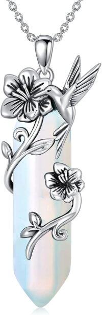 wholesale Sterling Silver Quartz Hummingbird Necklace Gift for Women Mom-Apr-04