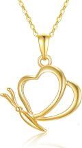 wholesale 18k Yellow Gold Heart-Shaped Leaf Pendant Necklace for Women 20 Inches -0-0
