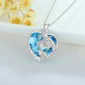 wholesale 925 Sterling Silver Heart-Shaped Turtle Pendant Necklace - Ocean Life s for Her-0-2