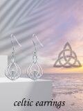 wholesale 925 Sterling Silver Teardrop Celtic Knot Drop Earrings - Irish s for Women-0-4