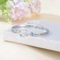 wholesale 925 Sterling Silver Blue Crystal Infinity Heart Bracelet with Engraved Message - 7 to 8.6 Adjustable Size  for Women-0-1
