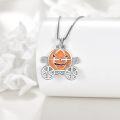 wholesale 925 Sterling Silver Pumpkin Carriage Pendant Necklace for Women Girls Halloween Gifts-0-1