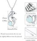 wholesale 925 Sterling Silver Opal Dolphins Pendant Necklace for Women's Gifts on Motherâs Day-0-1