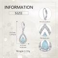 wholesale 925 Sterling Silver Teardrop Opal & Larimar Leverback Drop Earrings Gemstone s for Her-0-4