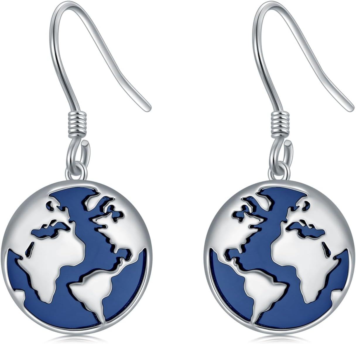 Sterling Silver Skull Stud Earrings with Lotus Hummingbird Squirrel Cow Gift for Women Men-Earth