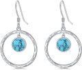wholesale Sterling Silver Turquoise Dangle Earrings Boho Victorian Jewelry Gifts-0-20