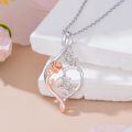 TOUPOP 925 Sterling Silver Rose Heart Infinity Necklace Butterfly Jewelry Gifts-0-3