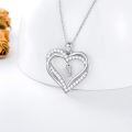 TOUPOP Sterling Silver Heart Initial A-Z Letter Pendant Necklace-0-4
