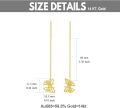 wholesale 14K Gold Threader Earrings with Butterfly Pendant and Cubic Zirconia - Minimalist Design-0-3