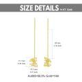 wholesale 14K Gold Threader Earrings with Butterfly Pendant and Cubic Zirconia - Minimalist Design-0-3