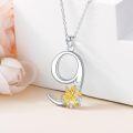 wholesale 925 Sterling Silver Lily Flower Pendant Necklace w/ Gold Lucky Number 0-9 Charm-0-5
