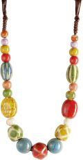 wholesale Ceramic Hippie Boho Colorful Round Beads Strand Necklace Bohemian Fashion Statement  for Women-0-0
