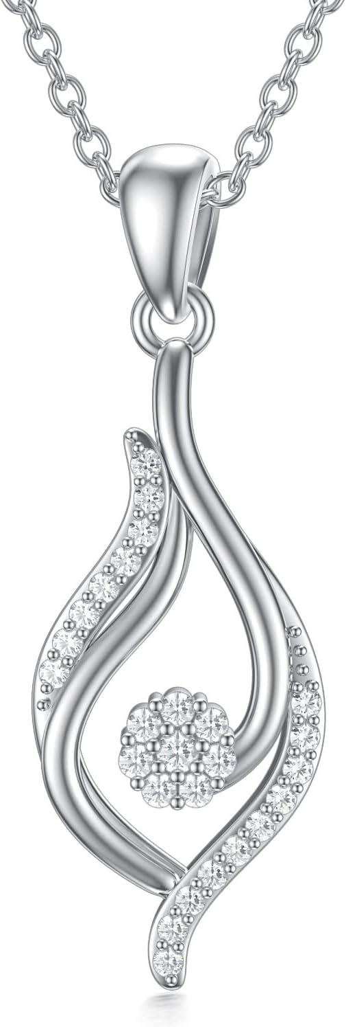 Sterling Silver Natural Diamond Infinity Pendant Necklace 1 10 CTW 18+2 Inch Mother s Day Gift-0-0
