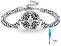 wholesale 925 Sterling Silver Compass Charm Bracelet with Funnel and Filler Tool - 3D Nautical Design Keepsake Jewelry for Women's Memory Gift-0-0