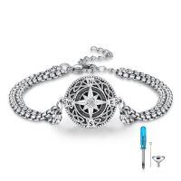 wholesale 925 Sterling Silver Oxidized Celtic Compass Chain Bracelet With Cz Stone For Men Women-A-Compass 1