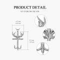 wholesale 925 Sterling Silver Deer Antler Cross Fish Hook Pendant Necklace for Men Women  48cm Chain Length-0-3
