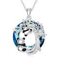 TOUPOP Sterling Silver Crystal Tree Of Life Panda Pendant Necklace-0-0