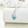 wholesale 925 Sterling Silver Turquoise Moonstone Butterfly Necklace for Women-0-2
