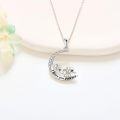 wholesale 925 Sterling Silver Elephant Moon Pendant Necklaces I Love You Forever Gifts for Women Girls Jewelry-0-2