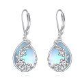 wholesale 925 Sterling Silver Teardrop Mother Of Pearl Earrings Wholesale With Flower Design-0-0