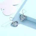 wholesale 925 Sterling Silver Abalone Shell Tree of Life Heart Dangle Earrings for Women-0-2