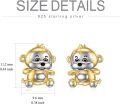 wholesale 925 Sterling Silver Monkey Stud Earrings - Cute Animal  for Women-0-4
