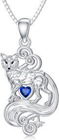 wholesale 925 Sterling Silver Wolf Heart Pendant Necklace for Women Gifts-0-0
