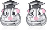 wholesale 925 Sterling Silver Hamster Graduation Stud Earrings Gift for Her-Guinea Pig