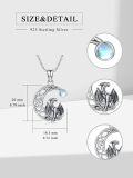 wholesale 925 Sterling Silver Dragon Crescent Moon and Star Pendant with Rainbow Quartz Stone-0-1