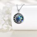wholesale 925 Sterling Silver Oxidized Vintage Necklace with Moon Phase Moth Wolf Pendant - Christmas Gift for Her/Mom-0-2