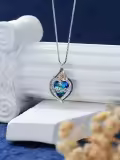 TOUPOP Sterling Silver Crystal Mom Necklace 'I Love You For Always And Forever' Gift-0-3
