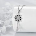 wholesale 925 Sterling Silver Compass & Key Pendant Necklace with CZ Stone - Irish s for Women-0-4
