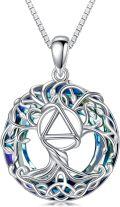 wholesale Sterling Silver Crystal Tree of Life Necklace Celtic Knot Jewelry for Women-0-6