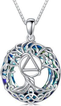wholesale Sterling Silver Crystal Tree of Life Necklace Celtic Knot Jewelry for Women-Sobriety