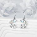 wholesale 925 Sterling Silver Platinum Plated Moonstone Crescent Moon Rabbit Flower Drop Earrings-0-4