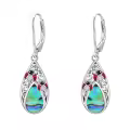 TOUPOP Sterling Silver Abalone Shell Teardrop Leverback Dangle Earrings-0-0