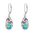 TOUPOP Sterling Silver Abalone Shell Teardrop Leverback Dangle Earrings-0-0