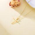 wholesale 14K Gold Classic Cross Pendant Necklace for Women - 16 & 18 Chain-0-3