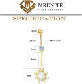 wholesale 14k Gold Opal Sun Dangle Belly Button Ring for Women 16g Navel Piercing -0-4