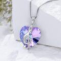 wholesale 925 Sterling Silver Heart-Shaped Crystal Treble Clef Cat Pendant Necklaces  for Women and Men-0-1