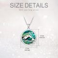 wholesale 925 Sterling Silver 925 with Abalone Shell and Moss Agate Mountain Pendant Necklace for Hikers-0-4