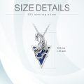 wholesale 925 Sterling Silver Blue Stone Triangular Celtic Dragon Pendant Necklaces for Women Men s-0-3