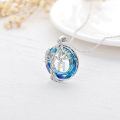 wholesale 925 Sterling Silver Blue Crystal Tree of Life Initial Necklace Family Letter Pendant Birthday Mother s Day Gifts for Her-0-130