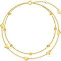 wholesale 14K Gold Layered Heart Charm Ankle Anklet with Adjustable Chain - Fits Sizes 9-13-0-0